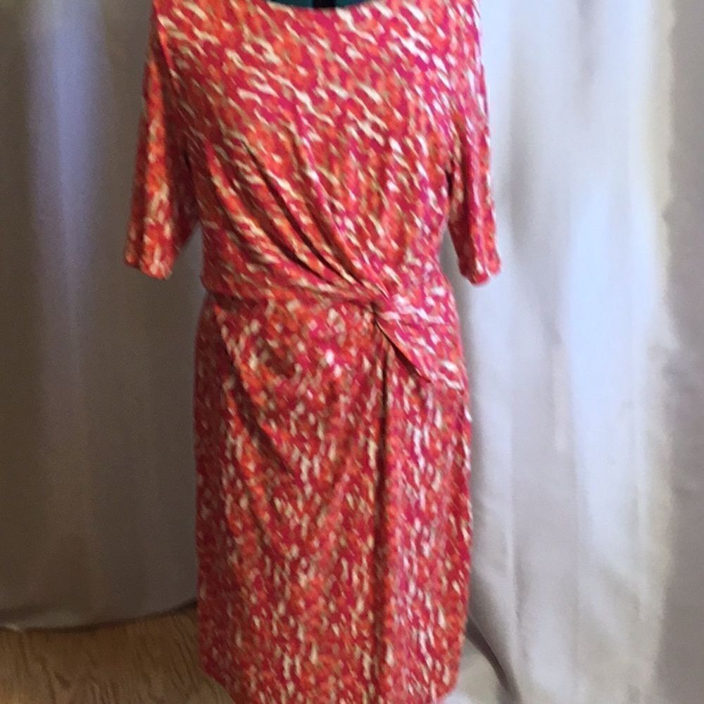 NWOT CHAUS XL dress with 3/4 length sleeves in vibrant colors - Picture 3 of 12